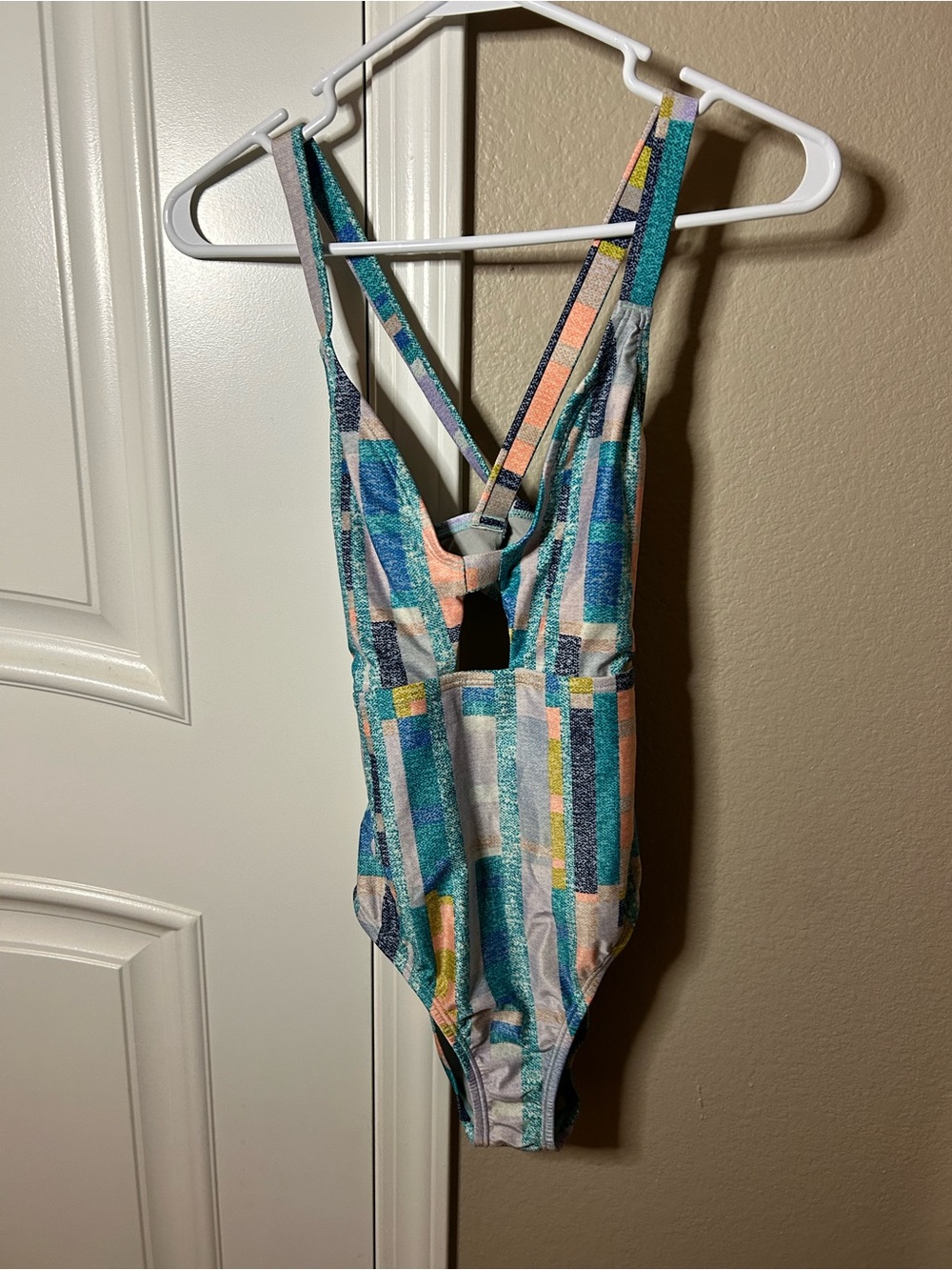 Speedo Teal Multi-Color Stripe Kids One-Piece Swimsuit